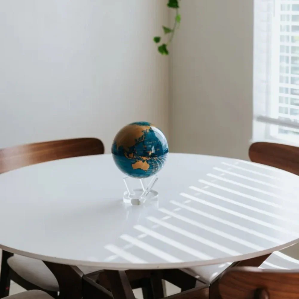 Cerulean Blue & Gold Globe - Image 6