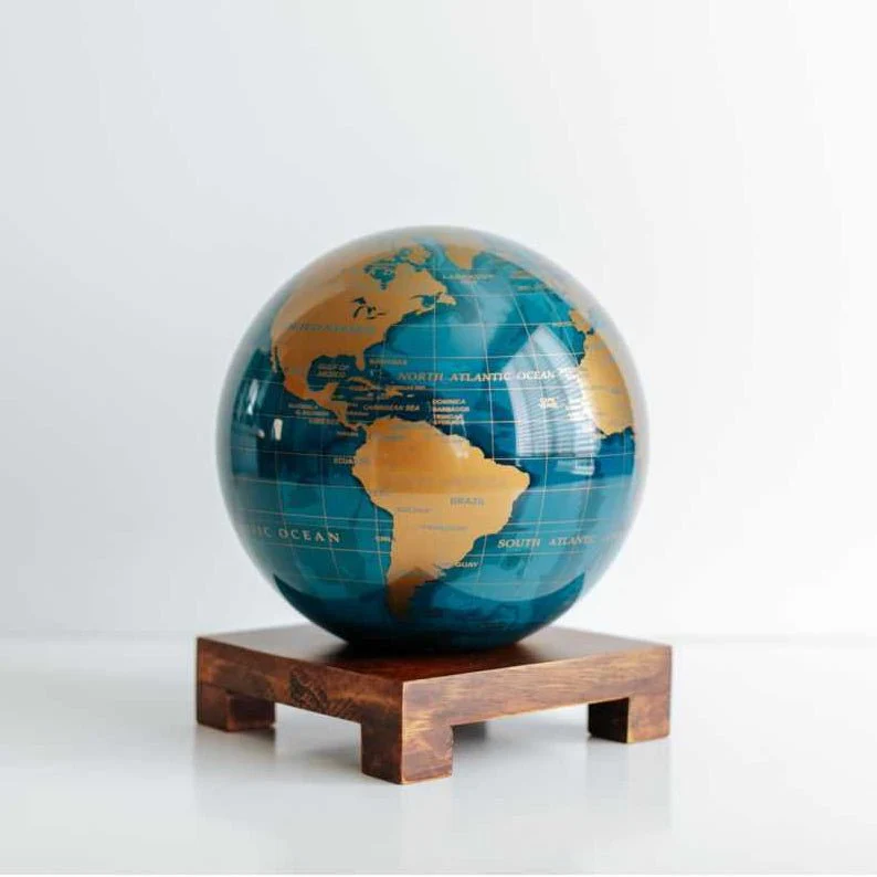 Cerulean Blue & Gold Globe - Image 7