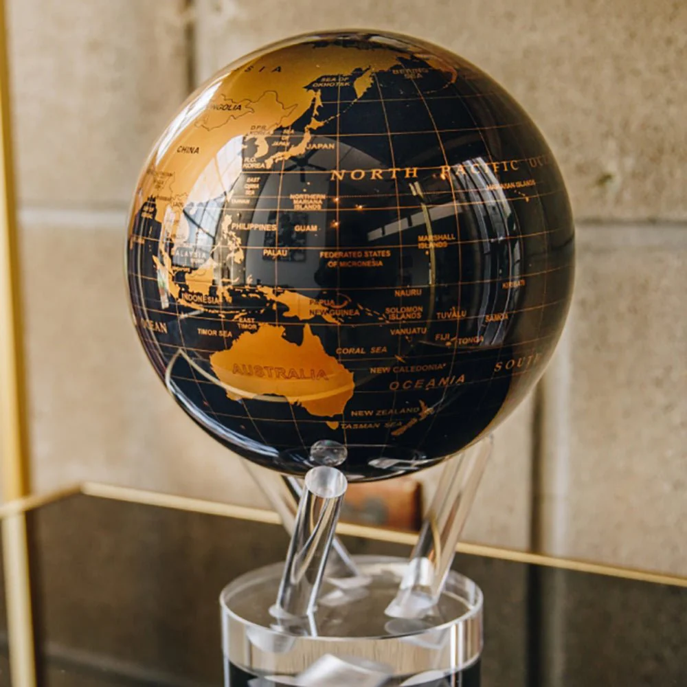 Jet Black & Gold Globe - Image 3