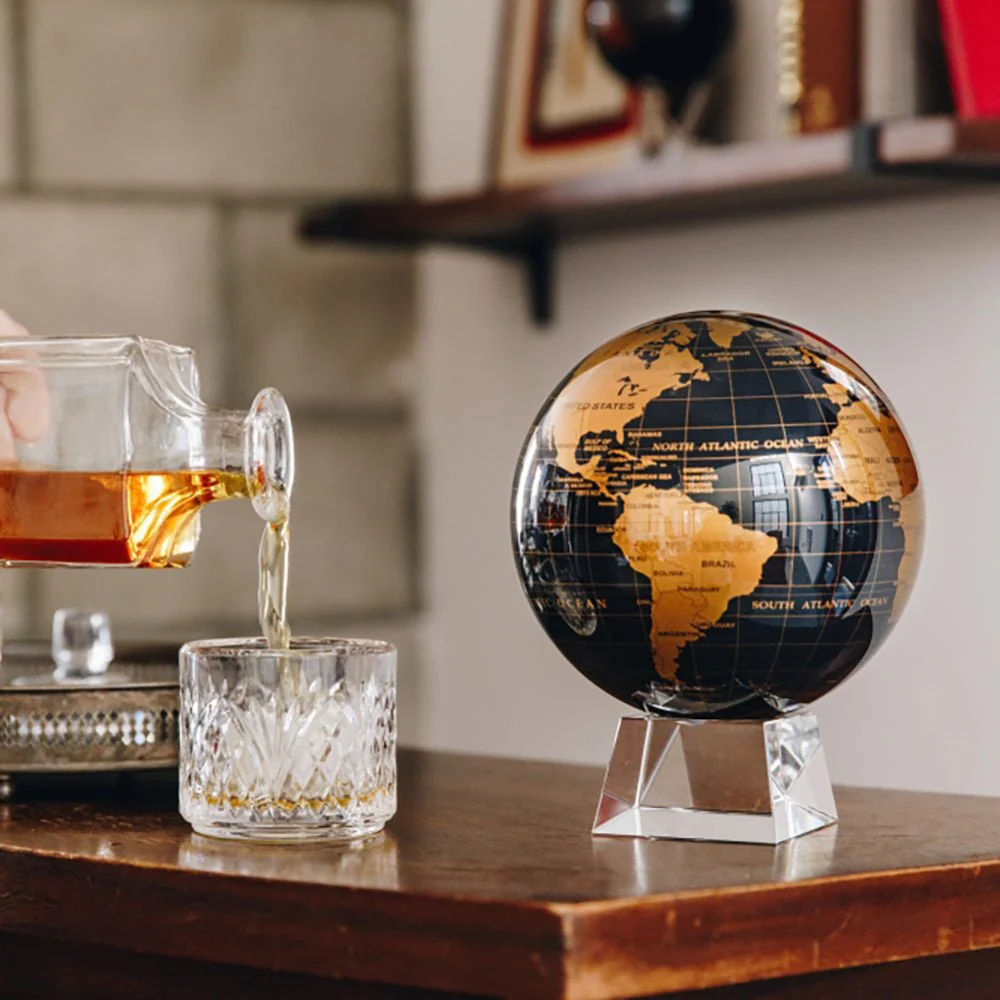 Jet Black & Gold Globe - Image 4