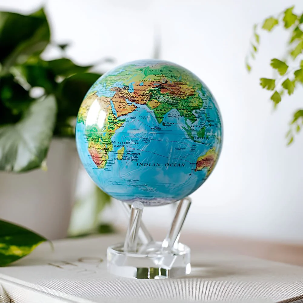 Ocean Blue Relief Map Globe - Image 3