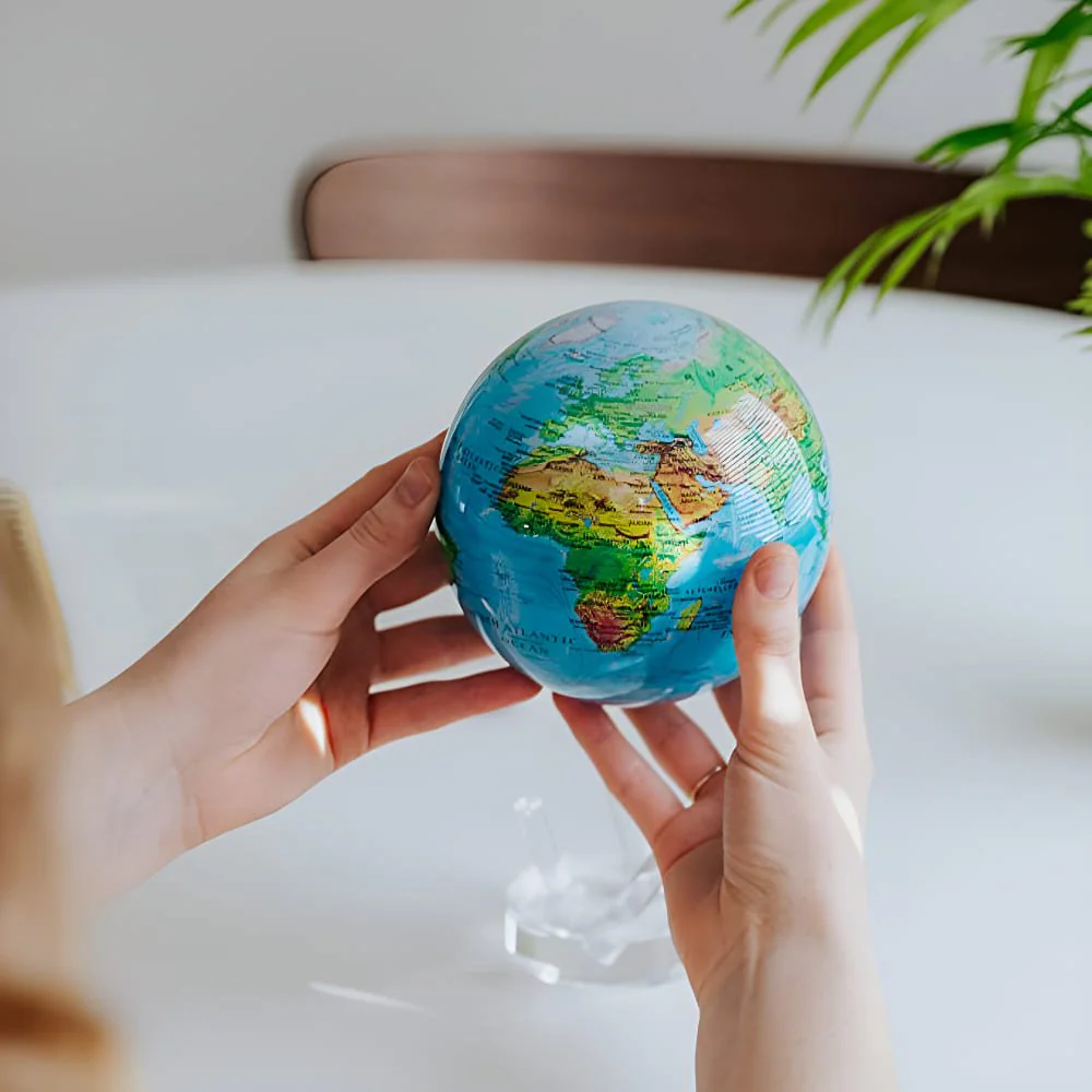 Ocean Blue Relief Map Globe - Image 4