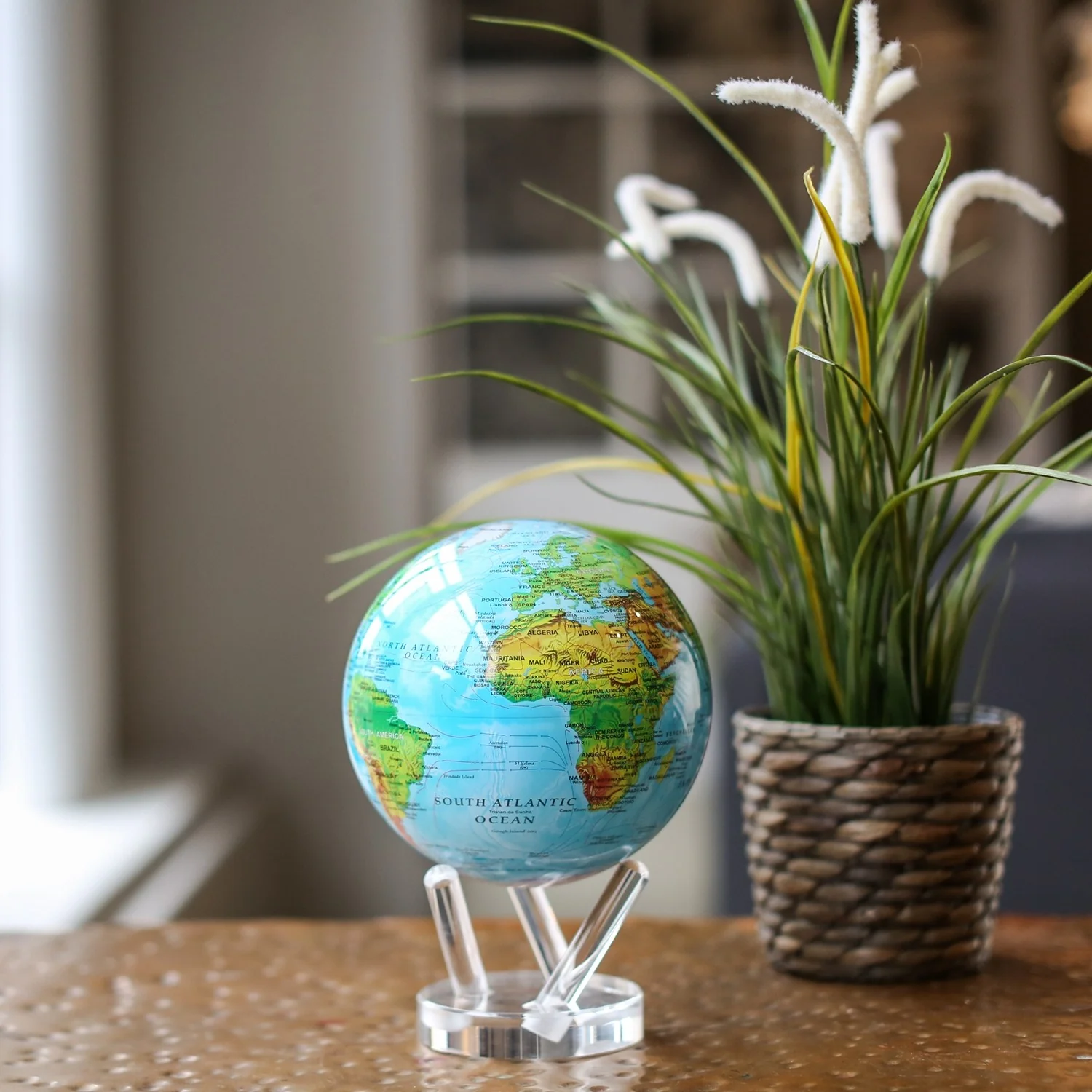 Ocean Blue Relief Map Globe - Image 5